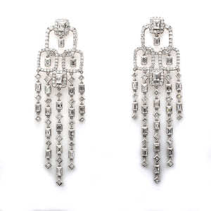 7.25 CTW 18 K White Gold Chandelier Earrings