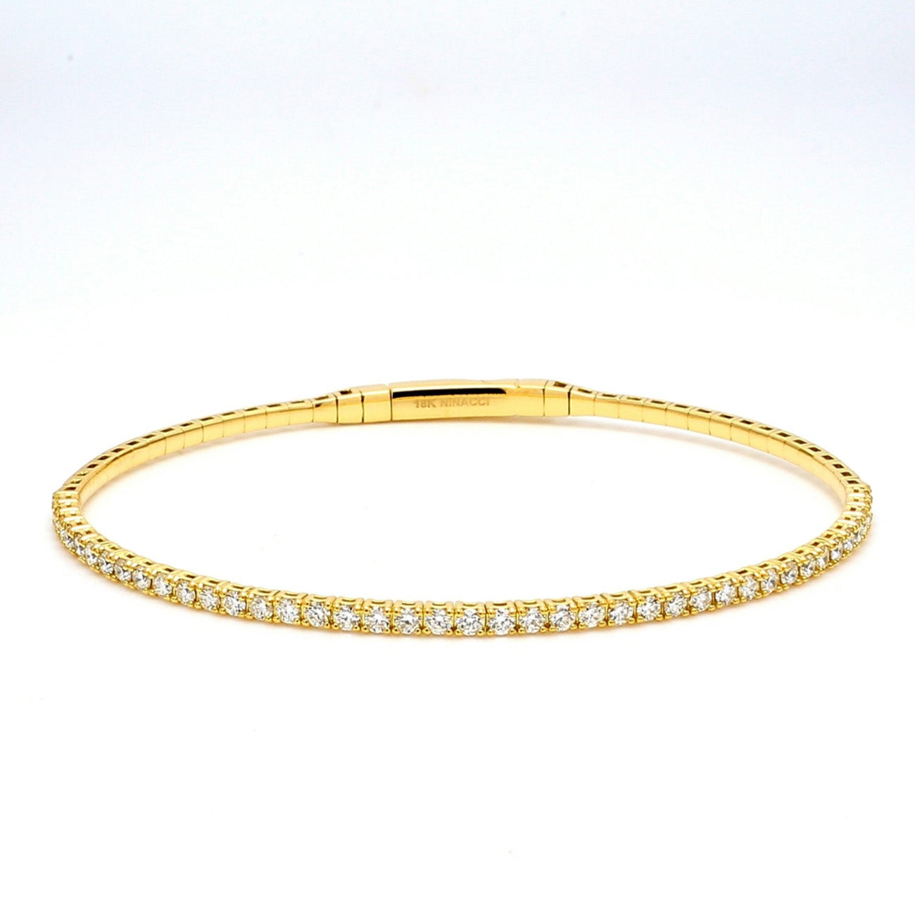 1.01 CTW Round 18 K Yellow Gold Bangle Bracelet