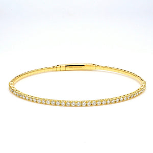 1.01 CTW Round 18 K Yellow Gold Bangle Bracelet