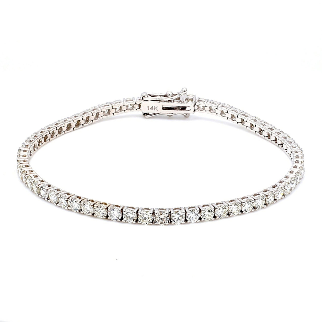 5.36 CTW Round 14 K White Gold Tennis Bracelet