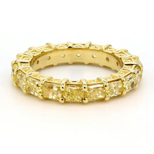 4.45 CTW Radiant 18 K Yellow Gold Eternity Wedding Band