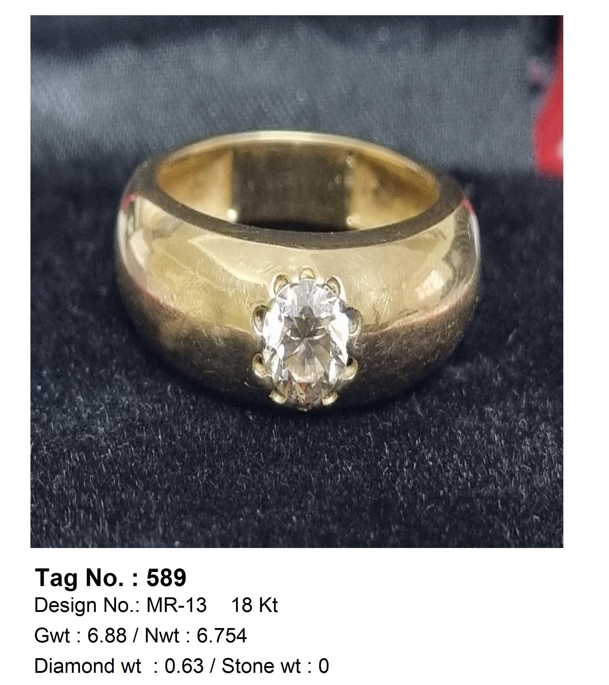 0.63 CTW 18 K Yellow Gold Men S Fashion Ring