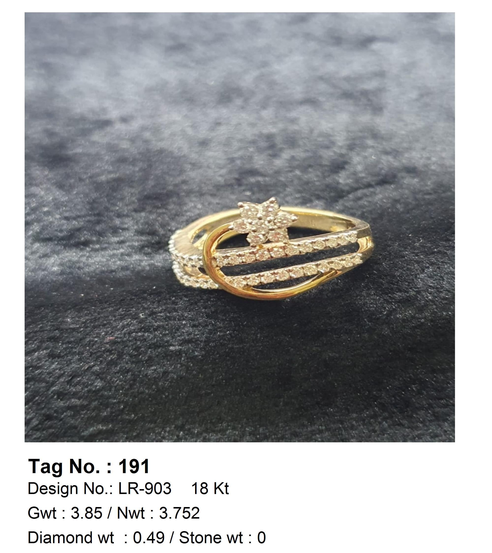 0.49 CTW 18 K Yellow Gold Women S Fashion Ring