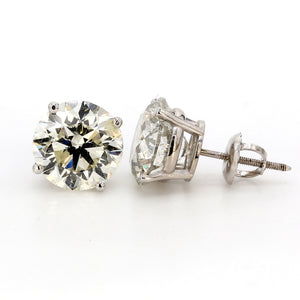 6.02 CTW Round 14 K White Gold Earring Studs