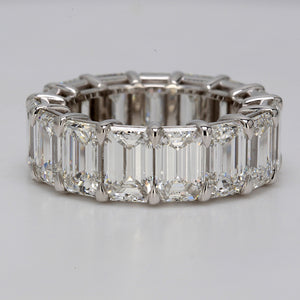 15.38 CTW Emerald Platinum Eternity Wedding Band