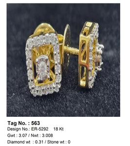 0.31 CTW 18 K Yellow Gold Earring Studs