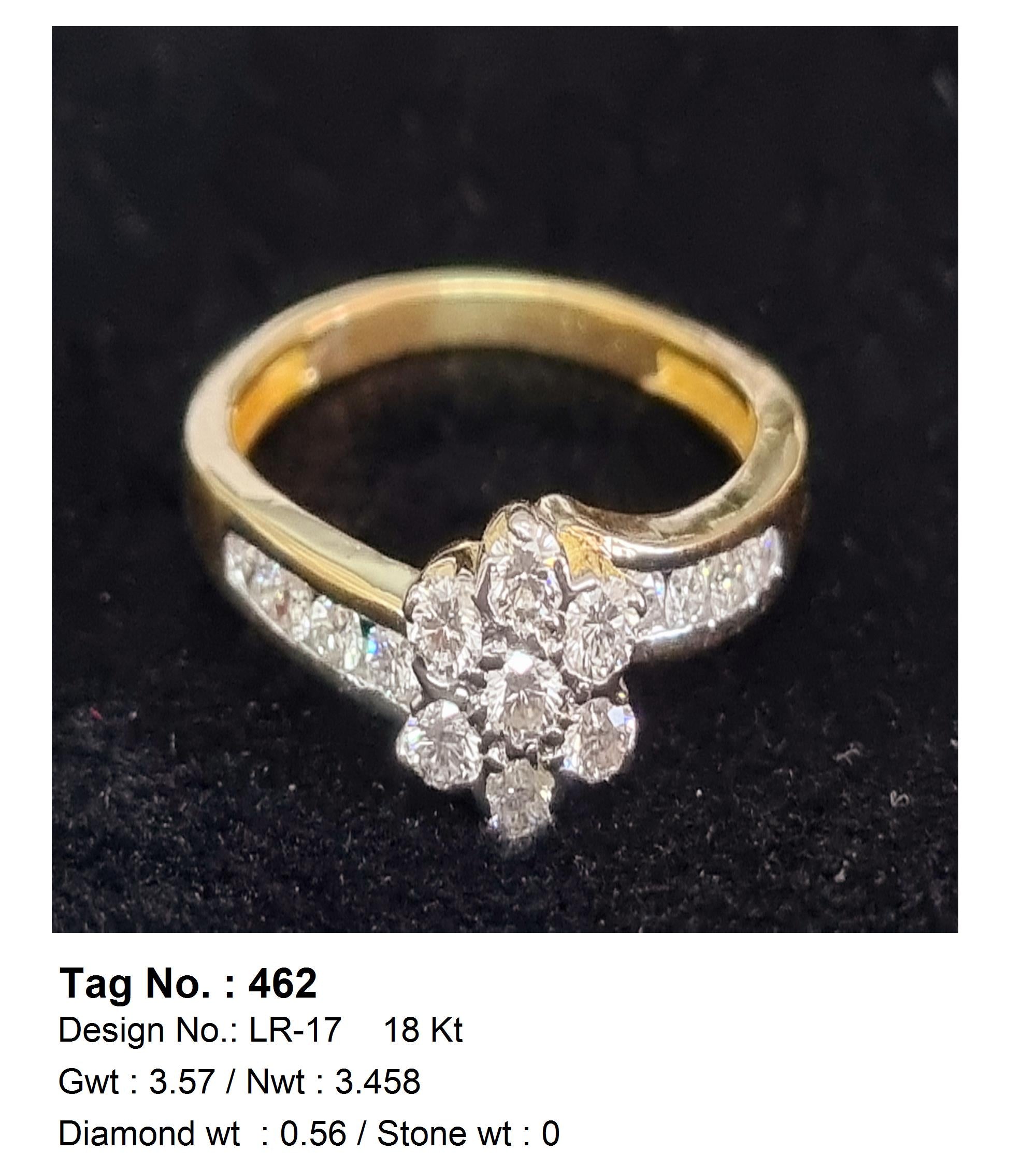 0.56 CTW 18 K Yellow Gold Women S Fashion Ring