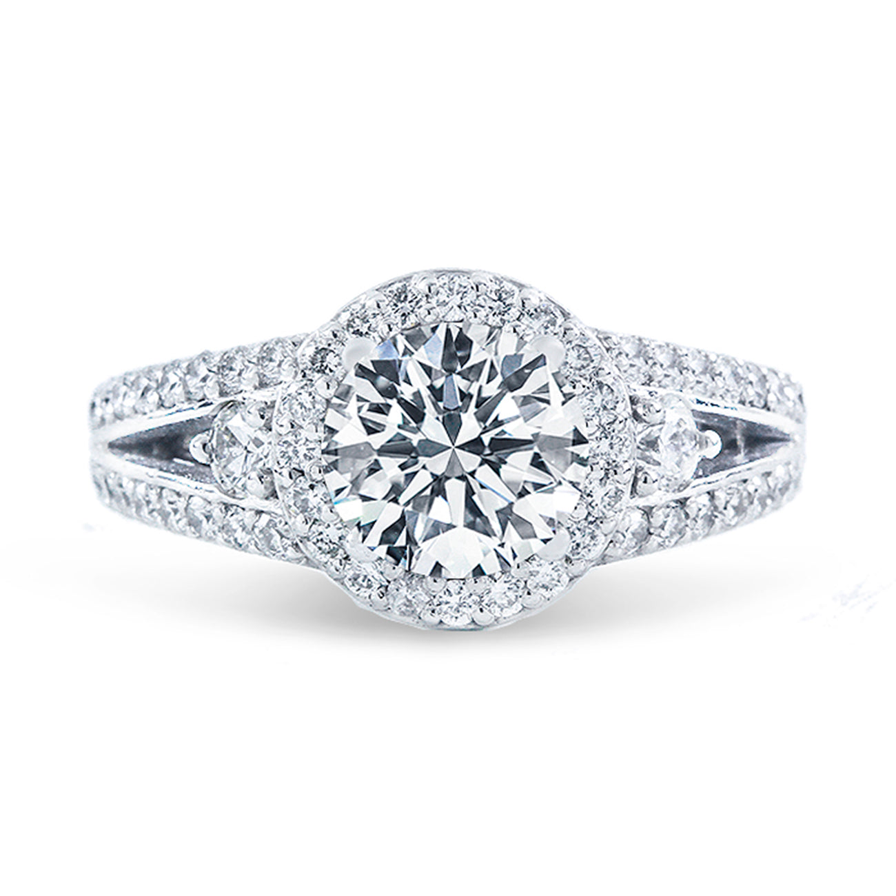 1.16 CTW Round 14 K White Gold Halo Engagement Ring