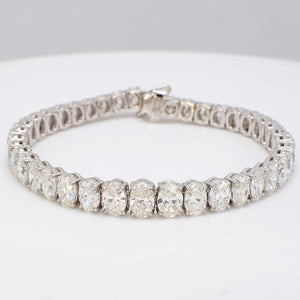 13.41 CTW Oval Platinum Tennis Bracelet