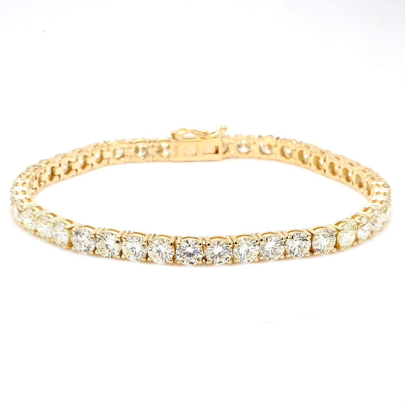 8.98 CTW Round 14 K Yellow Gold Tennis Bracelet