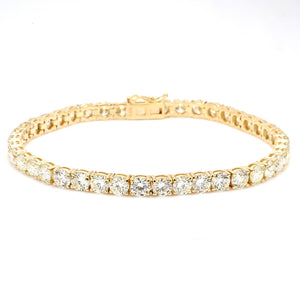 8.98 CTW Round 14 K Yellow Gold Tennis Bracelet