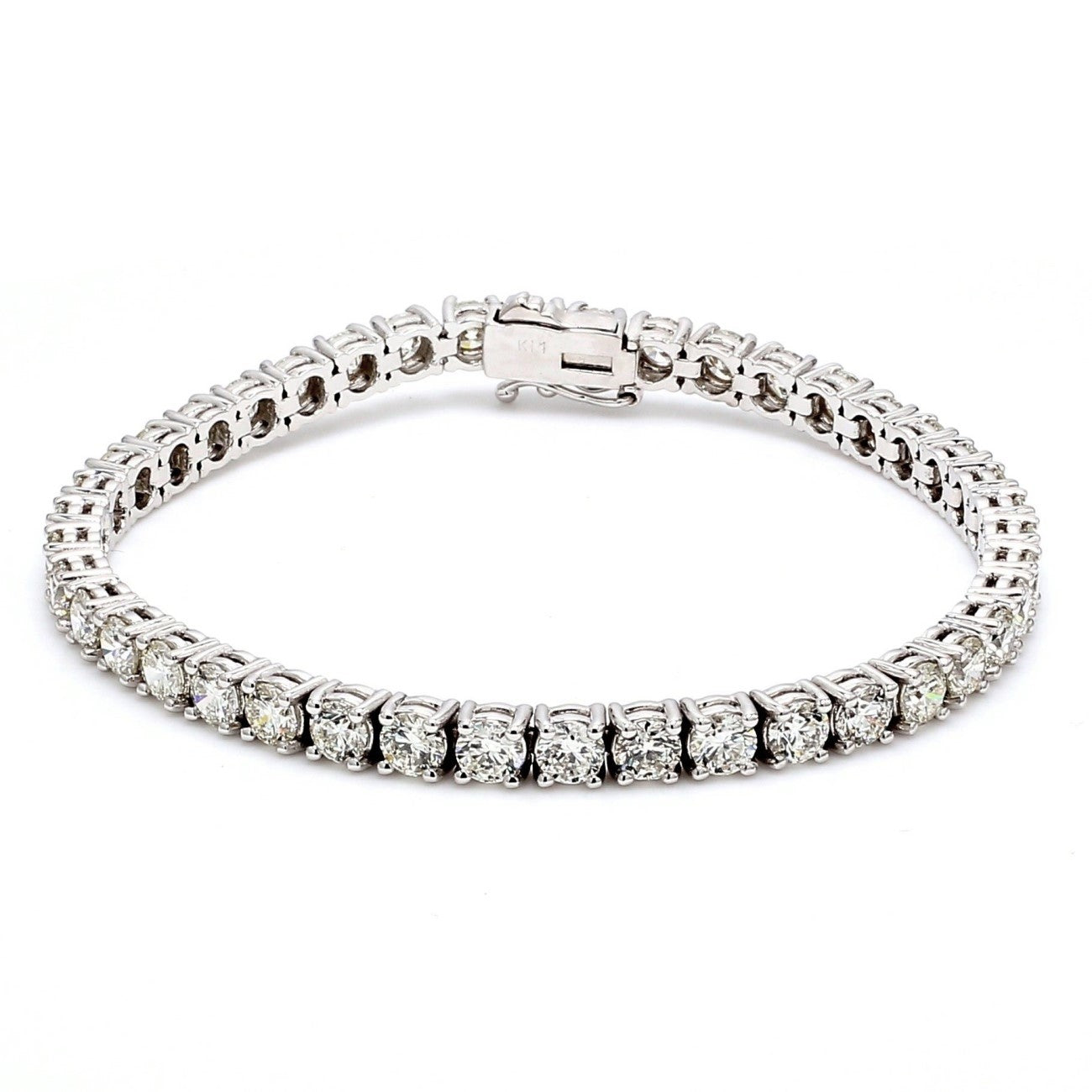 8.92 CTW Round 14 K White Gold Tennis Bracelet