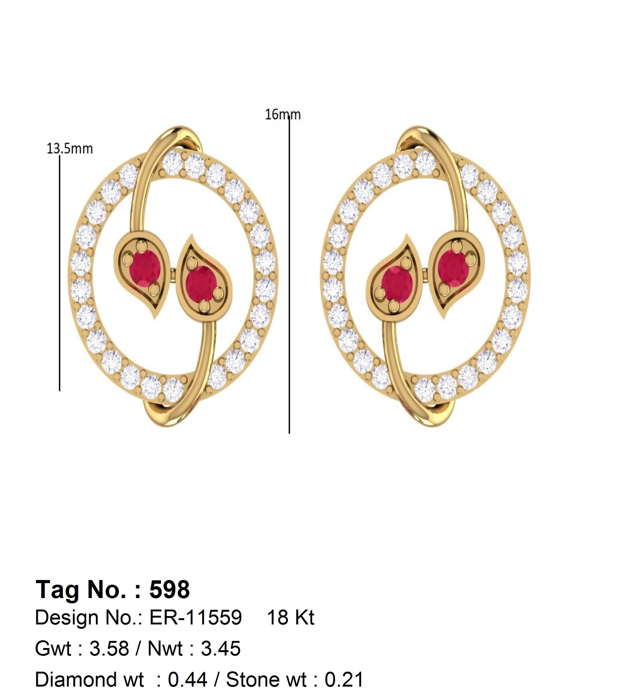 0.44 CTW 18 K Yellow Gold (Other) Earrings