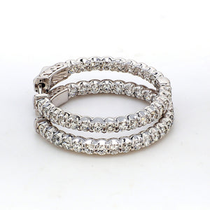 1.90 CTW Round 14 K White Gold Hoop Earrings