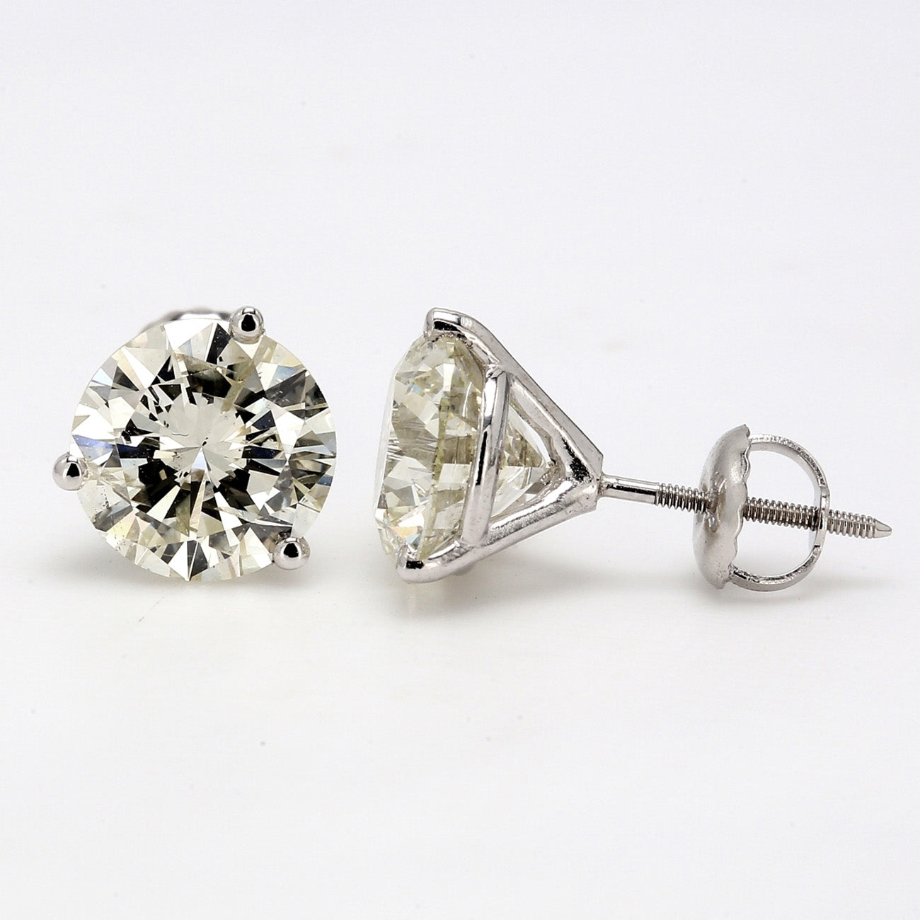 4.67 CTW Round 14 K White Gold Earring Studs
