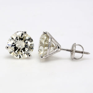 4.67 CTW Round 14 K White Gold Earring Studs