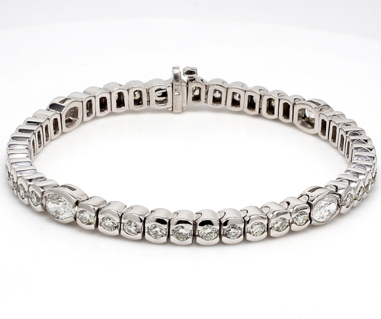 5.86 CTW 14 K White Gold Tennis Bracelet