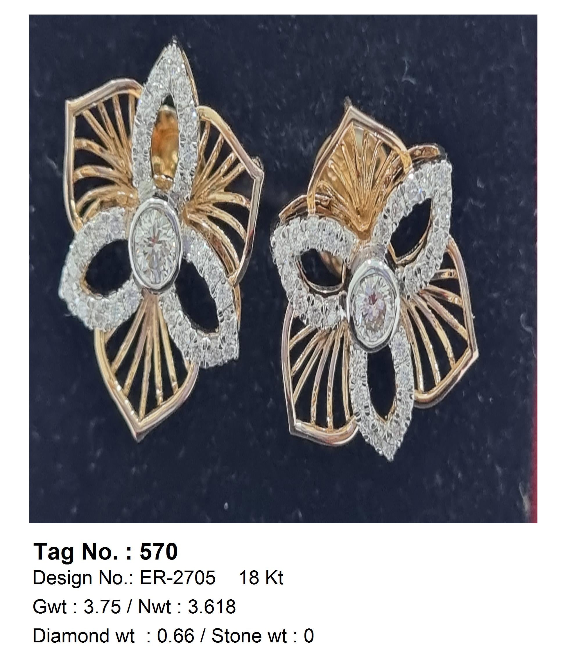 0.66 CTW 18 K Yellow Gold (Other) Earrings