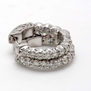 1.02 CTW Round 14 K White Gold Hoop Earrings