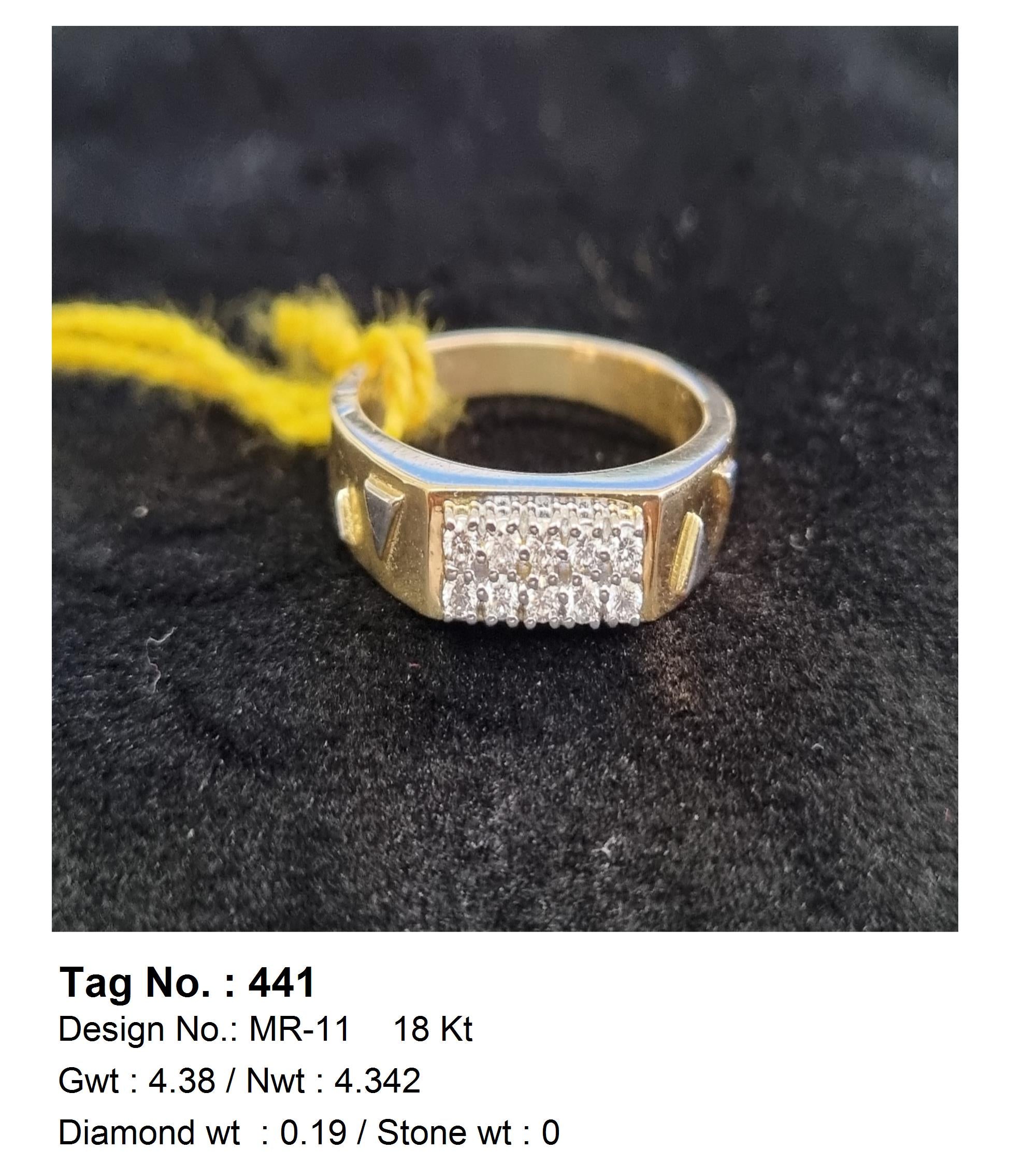 0.19 CTW 18 K Yellow Gold Men S Fashion Ring