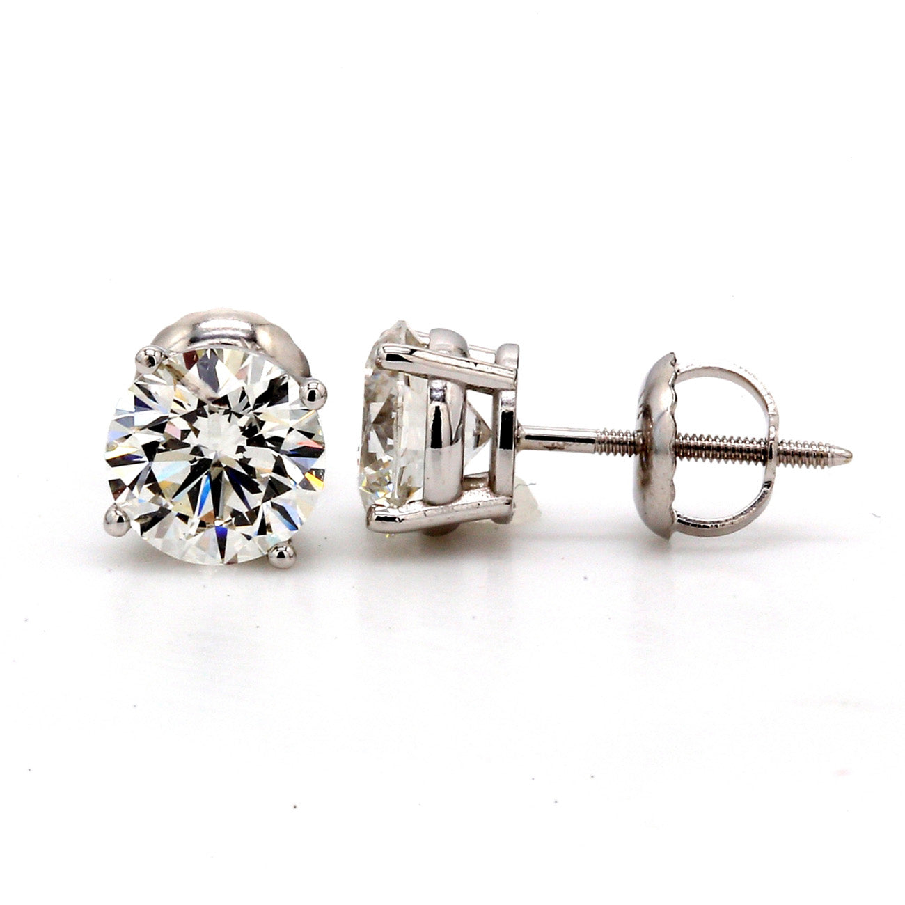 1.81 CTW Round 14 K White Gold Earring Studs