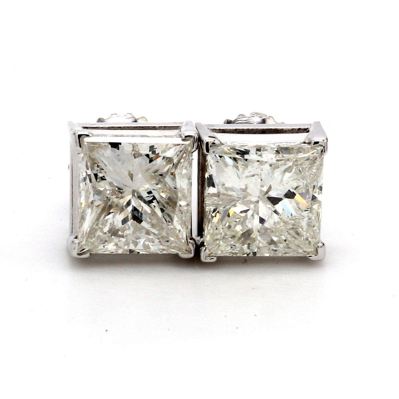 3.12 CTW Princess 14 K White Gold Earring Studs