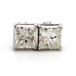 3.12 CTW Princess 14 K White Gold Earring Studs