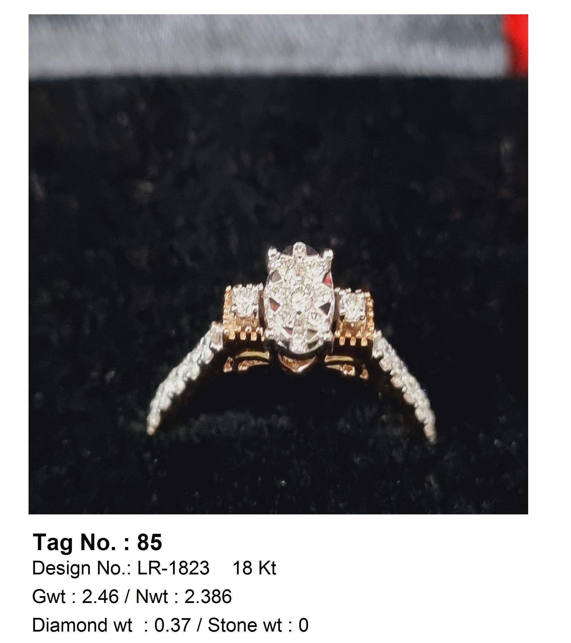 0.37 CTW 18 K Yellow Gold Women S Fashion Ring