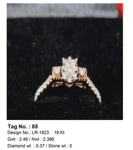 0.37 CTW 18 K Yellow Gold Women S Fashion Ring