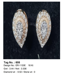0.52 CTW 18 K Rose Gold Earring Studs