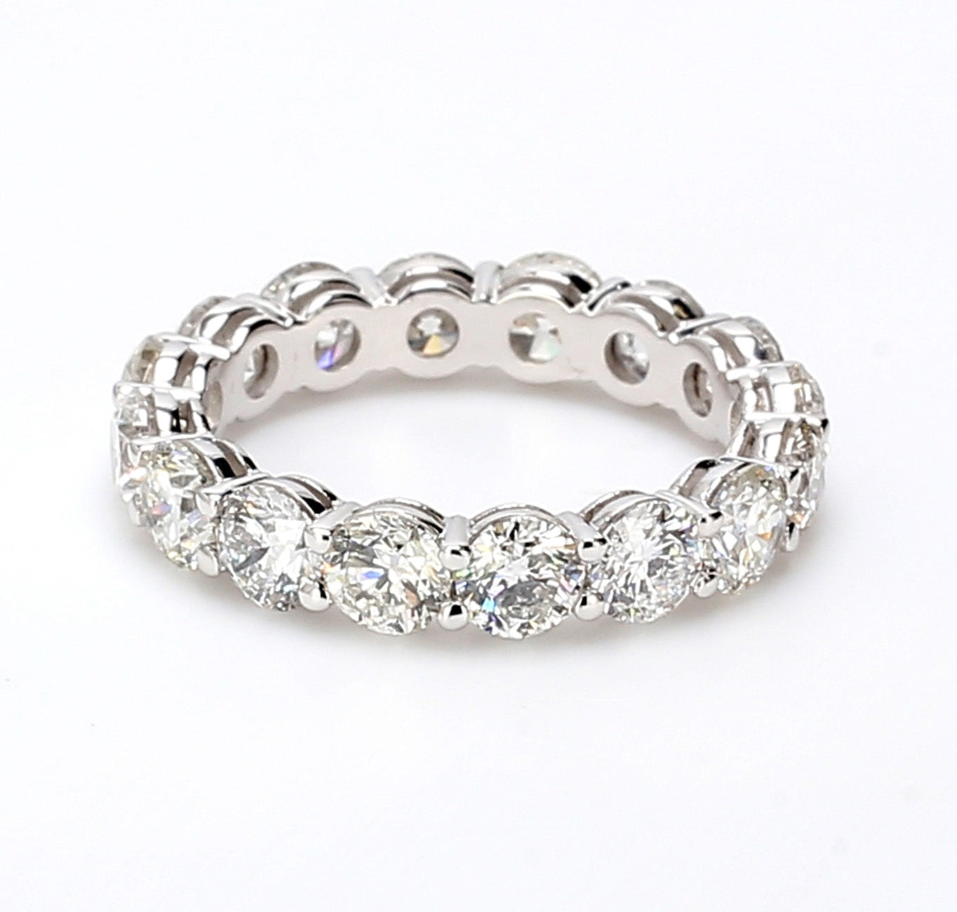 4.69 CTW Round 14 K White Gold Eternity Wedding Band