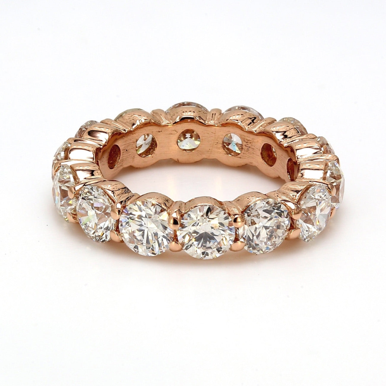 4.63 CTW Round 18 K Rose Gold Eternity Wedding Band