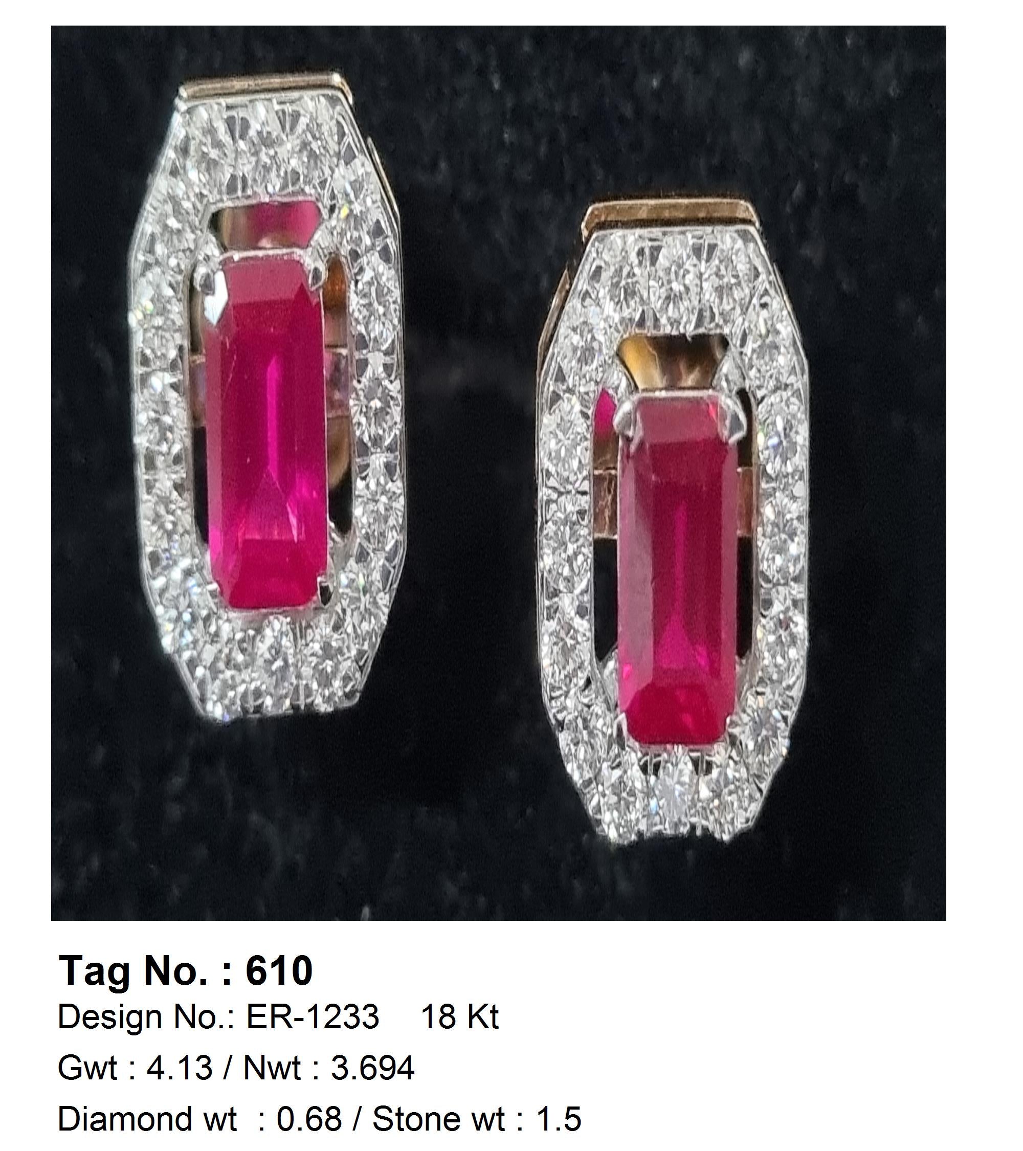 0.68 CTW 18 K Rose Gold Earring Studs