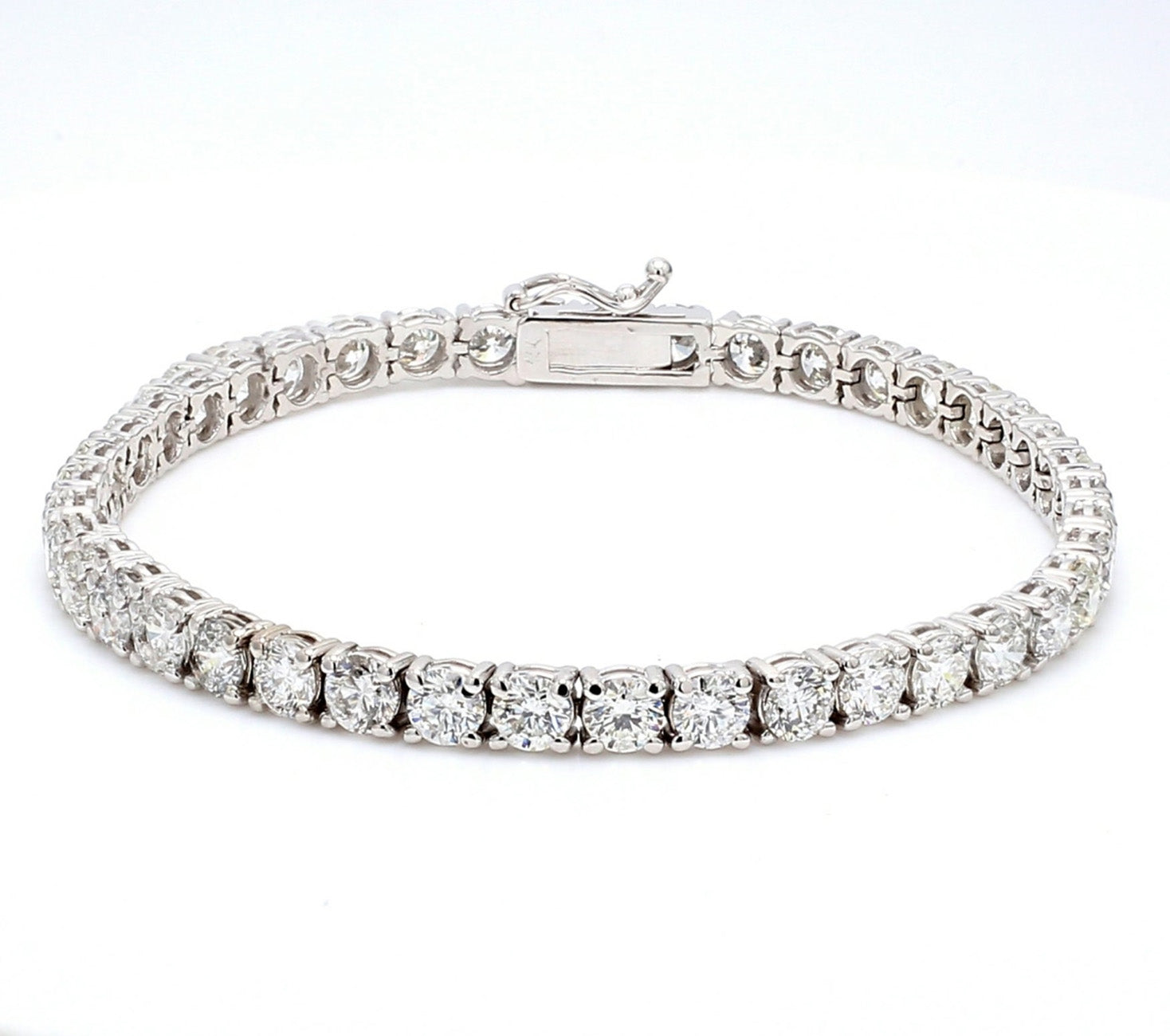 10.31 CTW Round 14 K White Gold Tennis Bracelet