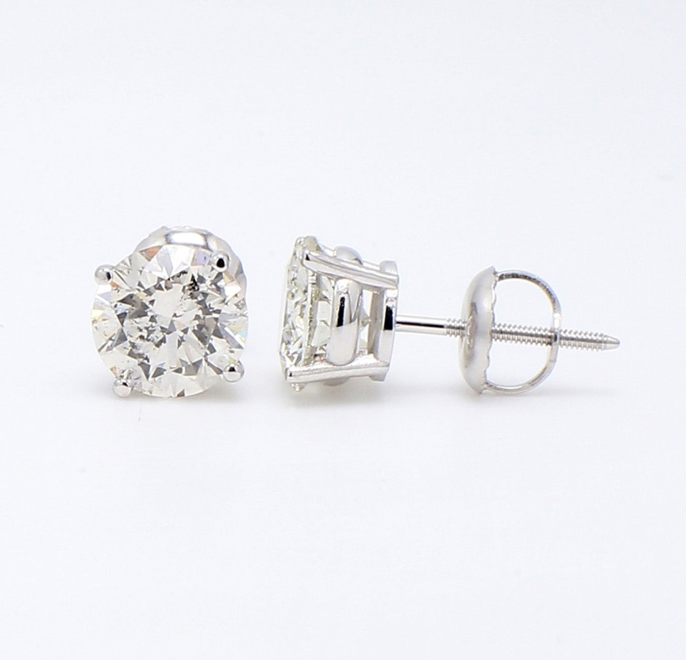 2.07 CTW Round 14 K White Gold Earring Studs
