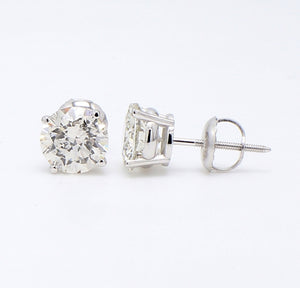 2.07 CTW Round 14 K White Gold Earring Studs