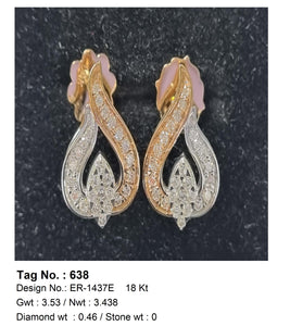 0.46 CTW 18 K Rose Gold Earring Studs