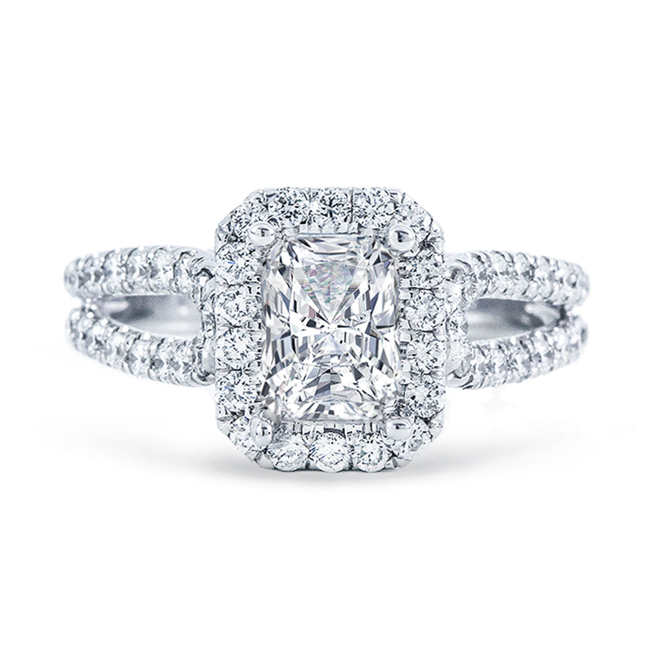 0.79 CTW Round 14 K White Gold Halo Engagement Ring