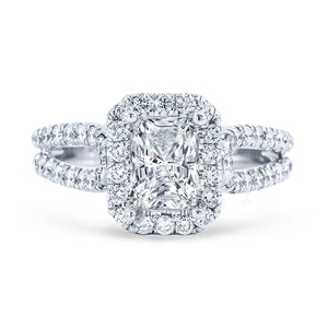 0.79 CTW Round 14 K White Gold Halo Engagement Ring