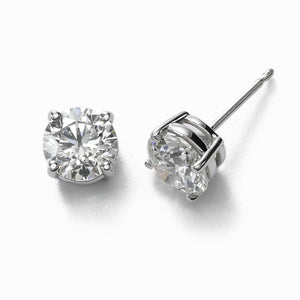 1.48 CTW Round 14 K White Gold Earring Studs
