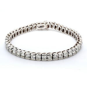 9.04 CTW Round 14 K White Gold Tennis Bracelet