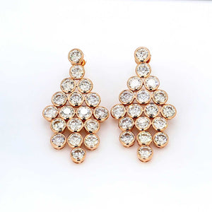 14.43 CTW Round 18 K Rose Gold Chandelier Earrings