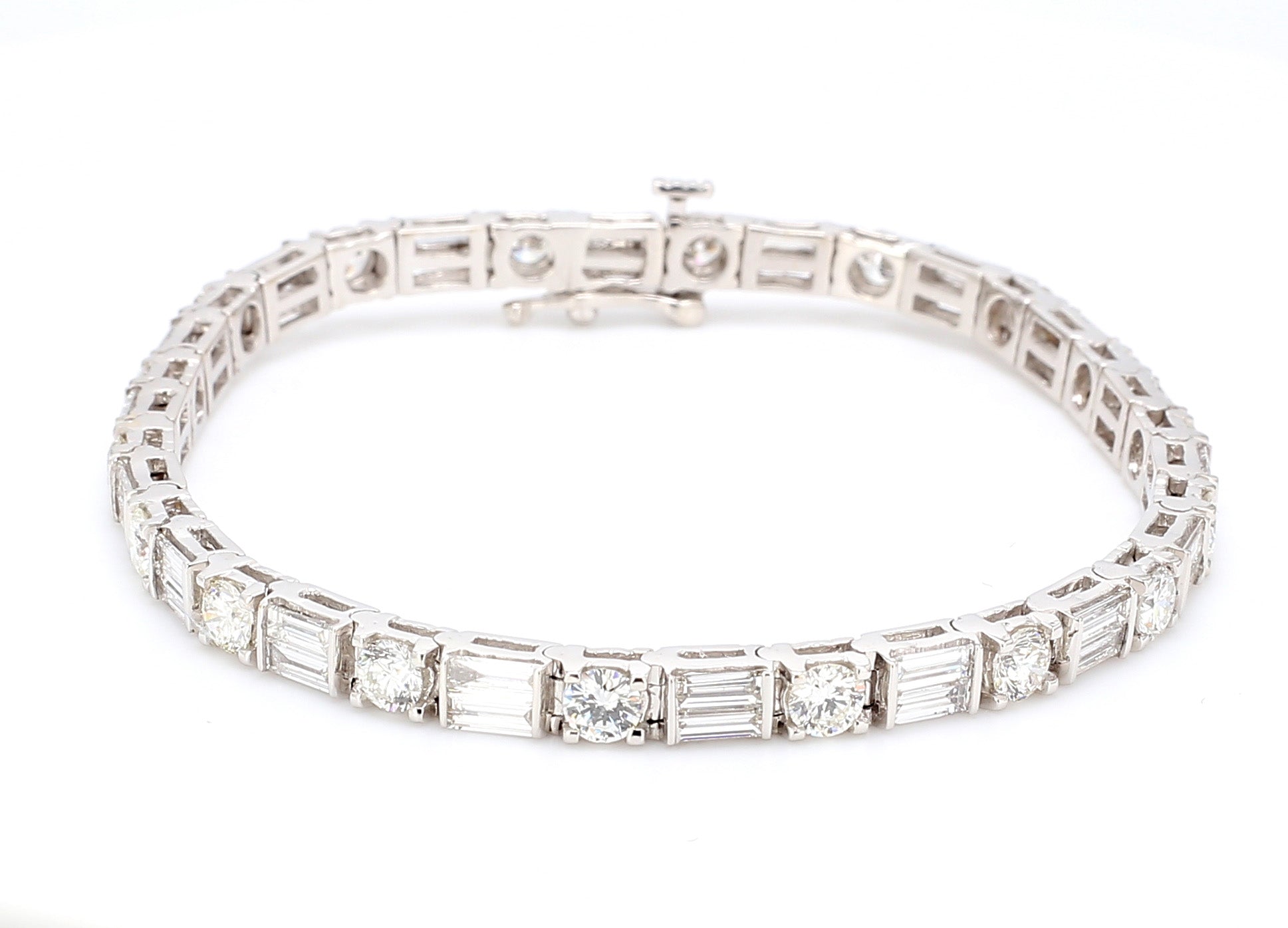 6.83 CTW 14 K White Gold Tennis Bracelet