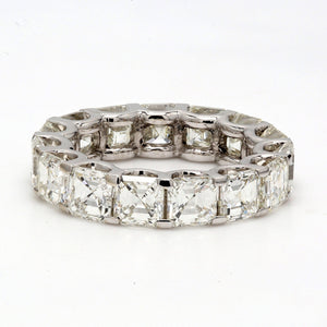 7.43 CTW Asscher 14 K White Gold Eternity Wedding Band