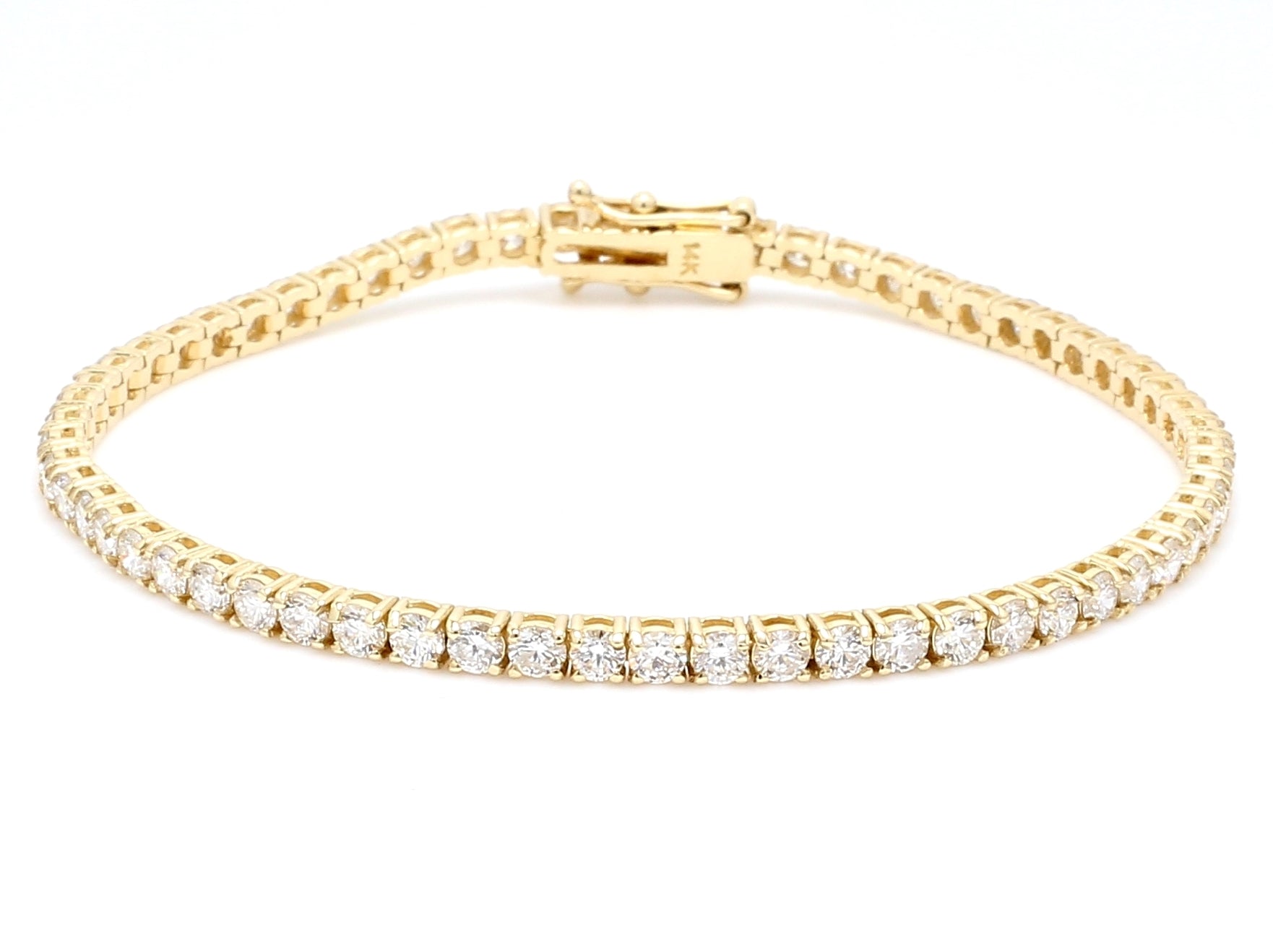 4.89 CTW Round 14 K Yellow Gold Tennis Bracelet