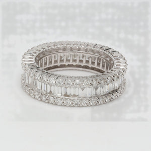 2.99 CTW 18 K White Gold Eternity Wedding Band