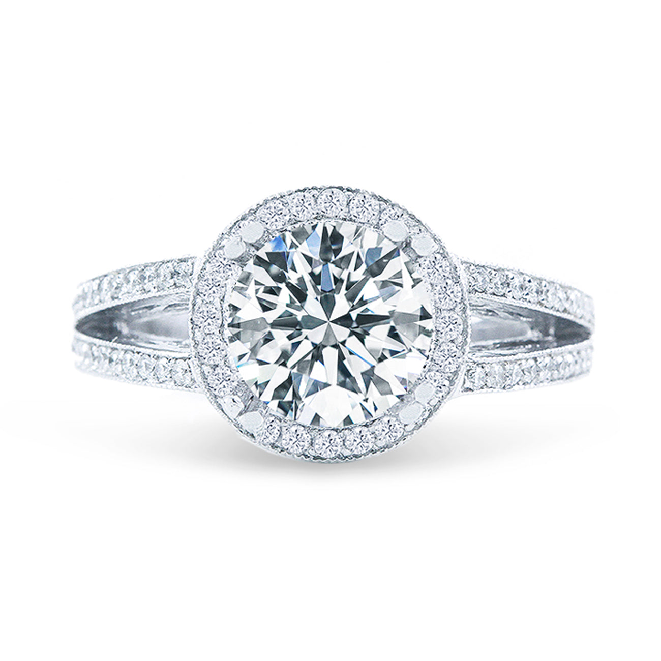 0.38 CTW Round 14 K White Gold Halo Engagement Ring