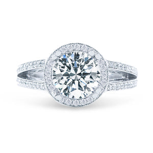 0.38 CTW Round 14 K White Gold Halo Engagement Ring