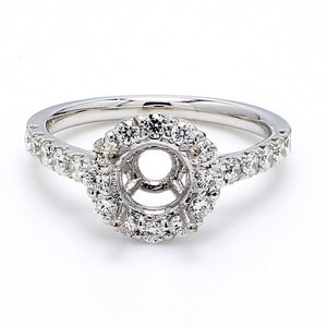 0.64 CTW Round 14 K White Gold Halo Engagement Ring