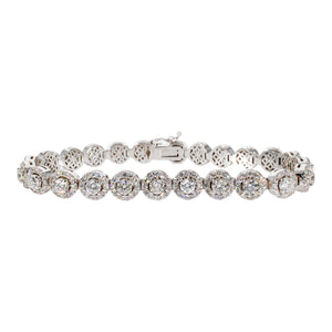 7.52 CTW Round 14 K White Gold Tennis Bracelet